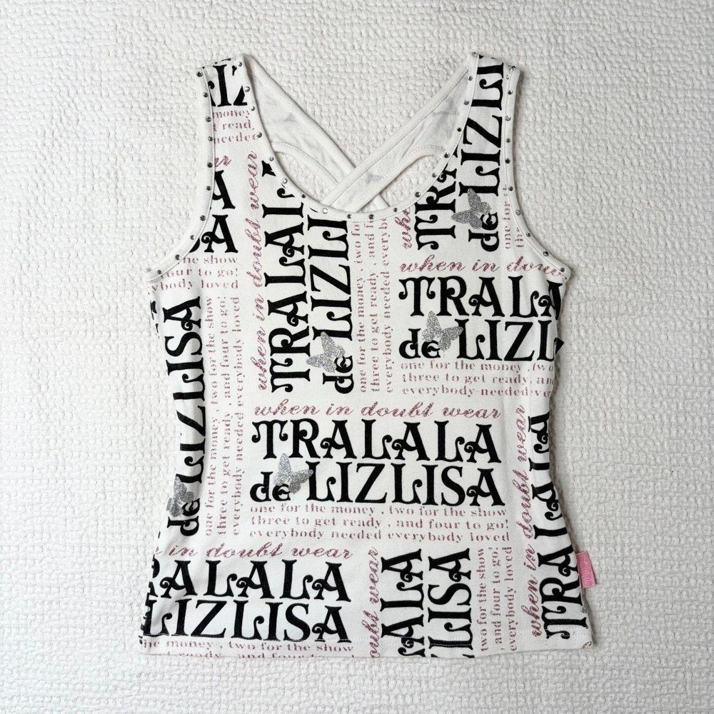 Liz Lisa Tralala criss cross back AOP tank